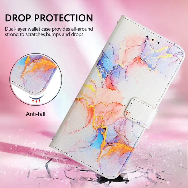 For TCL 50 SE PT003 Marble Pattern Flip Leather Phone Case(Galaxy Marble White)