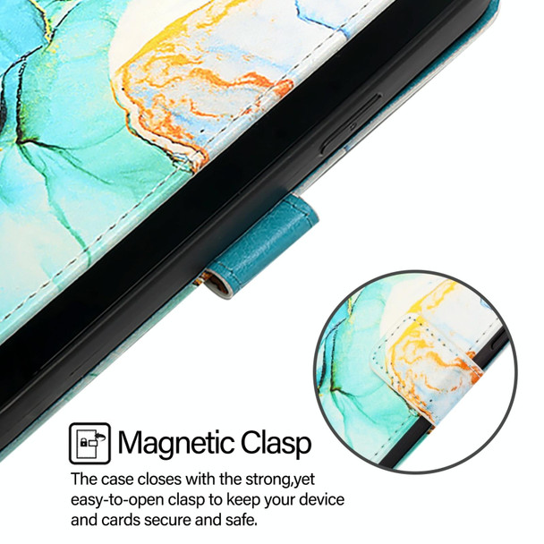 For Motorola Edge 2023 North America PT003 Marble Pattern Flip Leather Phone Case(Green)