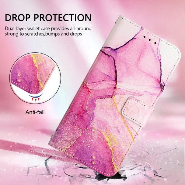 For TCL 50 5G PT003 Marble Pattern Flip Leather Phone Case(Pink Purple Gold)