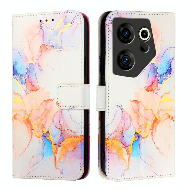 For Tecno Camon 20 Premier 5G CK9N PT003 Marble Pattern Flip Leather Phone Case(Galaxy Marble White)