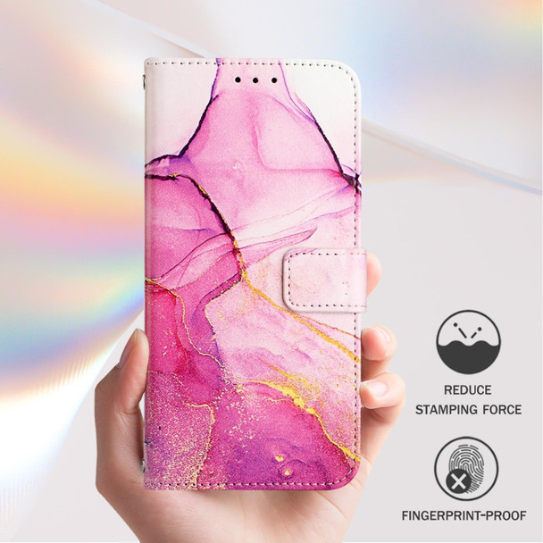 For Tecno Camon 20 Pro 5G PT003 Marble Pattern Flip Leather Phone Case(Pink Purple Gold)