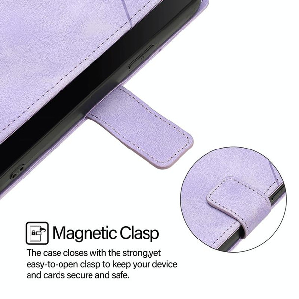 For Tecno Pova 6 Pro Skin Feel Embossed Leather Phone Case(Light Purple)