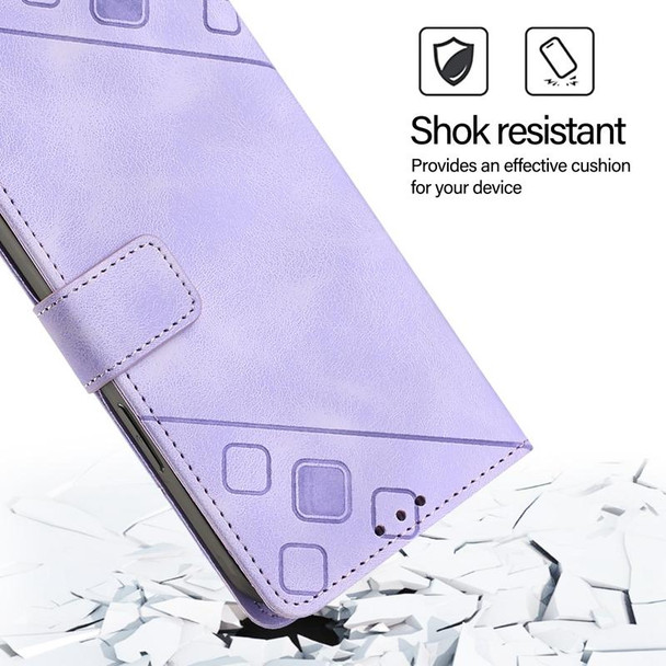 For Tecno Pova 5 4G Skin Feel Embossed Leather Phone Case(Light Purple)