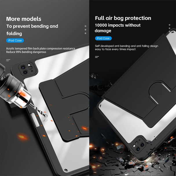 For iPad Air 11 2024 / Air 2022 10.9 Mutural Jianshang Series Smart Leather Tablet Case(Dark Blue)