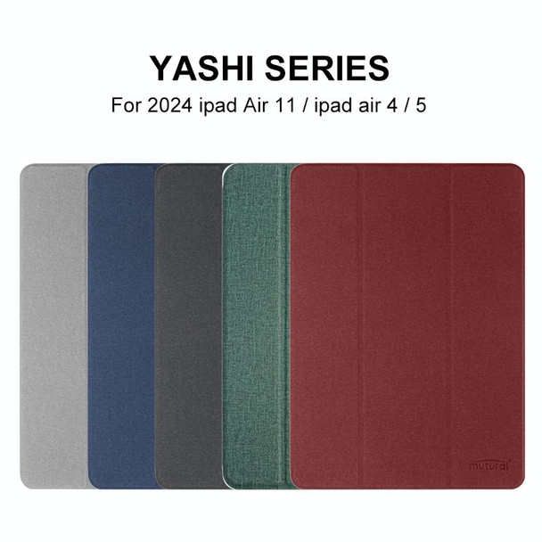 For iPad Air 11 2024 / Air 2022 10.9 Mutural YASHI Series Tablet Leather Smart Case(Grey)