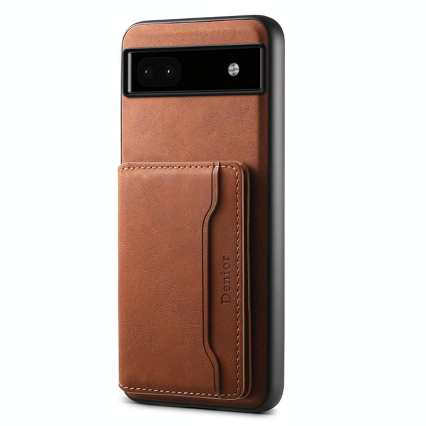 For Google Pixel 6a Denior D13 Retro Texture Leather MagSafe Card Bag Phone Case(Brown)