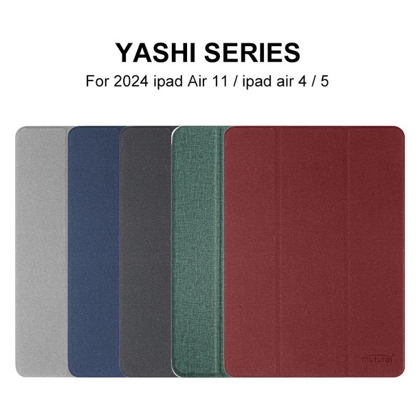 For iPad Air 13 2024 Mutural YASHI Series Tablet Leather Smart Case(Grey)