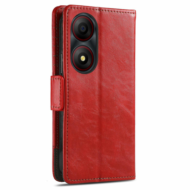 For ZTE Blade A34  CaseNeo Splicing Dual Magnetic Buckle Leather Phone Case(Red)