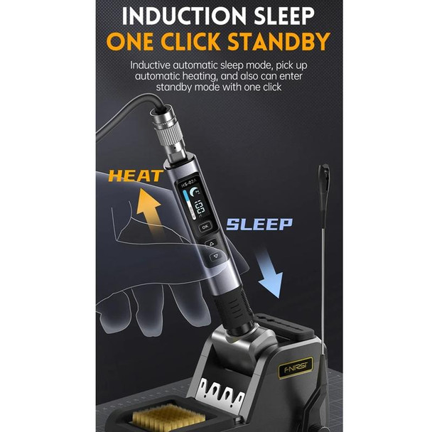 FNIRSI Portable Constant Temperature Soldering Iron Set, Model: HS-02A Upgrade B+C2C Line+100W US Plug+EU Adapter