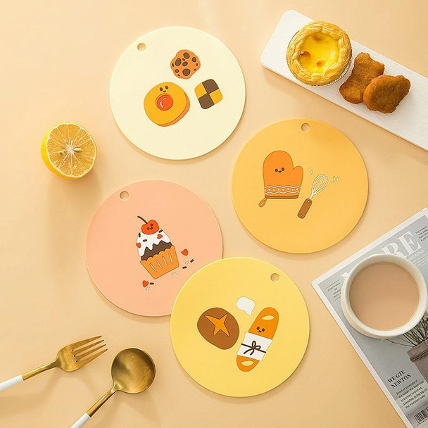 Household Cartoon Heat Insulation Mat Kitchen High Temperature Resistant Baking Placemats, Style: Biscuits