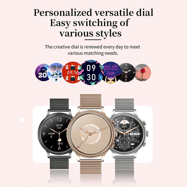 V60 1.39 Inch Health Monitoring Multifunctional Waterproof Bluetooth Call Smart Watch, Color: Gold
