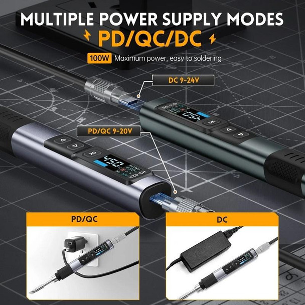 FNIRSI Portable Constant Temperature Soldering Iron Set, Model: HS-02A Standard 6 Head