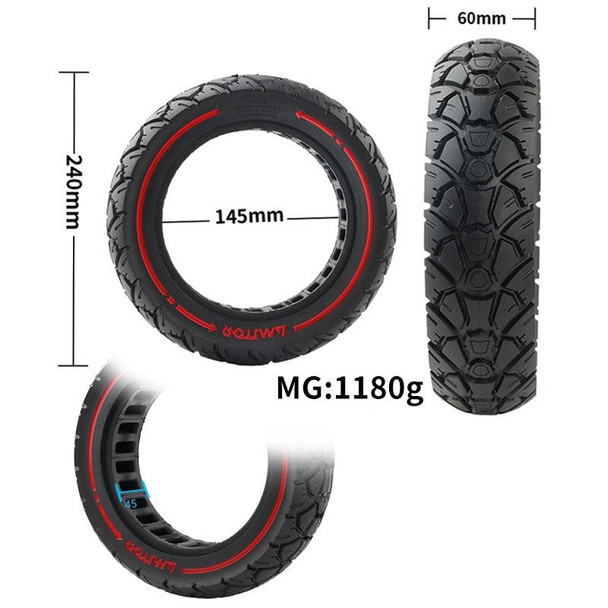 AIMITE 10 inch 45mm Slot Scooter Universal Anti-Blast Anti-skid Shock Absorption Off-road Tire(Red Line)
