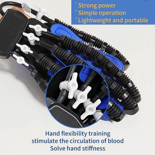 Intelligent Robot Split Finger Training Rehabilitation Glove Equipment With US Plug Adapter, Size: S(Blue Right Hand)