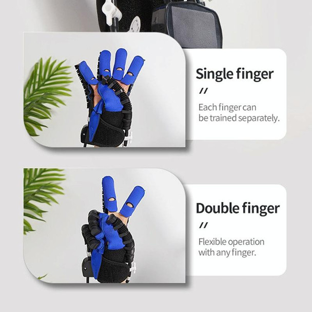 Intelligent Robot Split Finger Training Rehabilitation Glove Equipment With EU Plug Adapter, Size: S(Blue Right Hand)