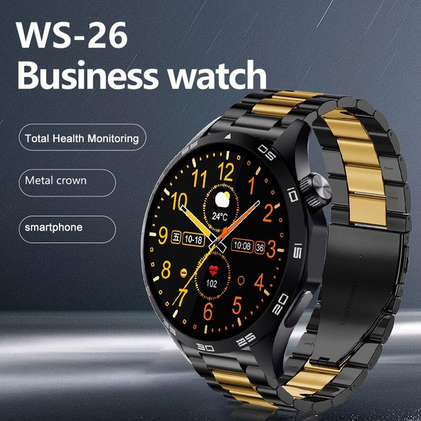 WS-26 1.52 inch IP67 Sport Smart Watch Support Bluetooth Call / Sleep / Blood Oxygen / Heart Rate / Blood Pressure Health Monitor, Silicone Strap(Black)