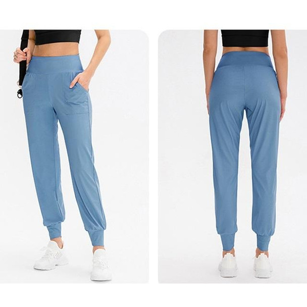 Autumn And Winter Loose Sports Trousers - Ladies (Color:Fog Blue Size:L)