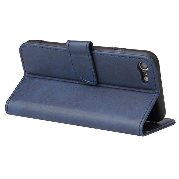 Calf Texture Buckle Horizontal Flip Leatherette Case with Holder & Card Slots & Wallet - iPhone SE 2022 / SE 2020 & 8 & 7(Blue)