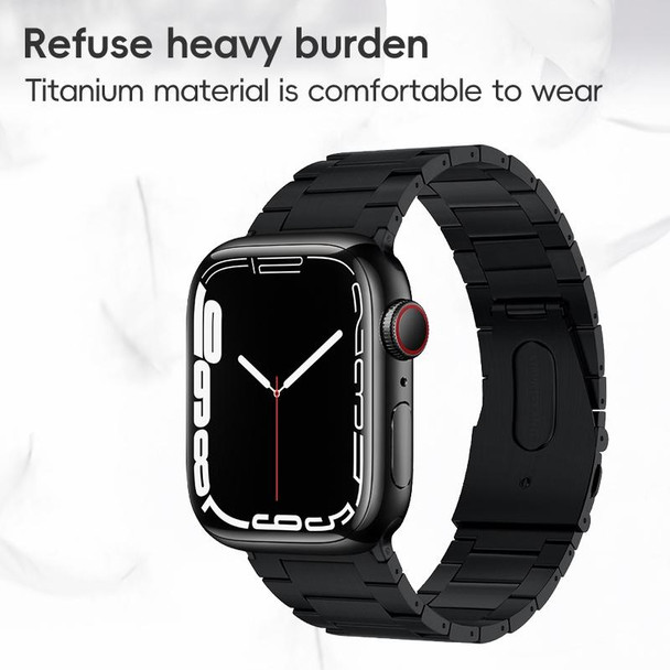 For Apple Watch Series 5 44mm PG63 Three-Bead Protrusion Titanium Metal Watch Band(Graphite Black)