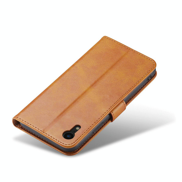 Calf Texture Buckle Horizontal Flip Leatherette Case with Holder & Card Slots & Wallet - iPhone XR(Khaki)