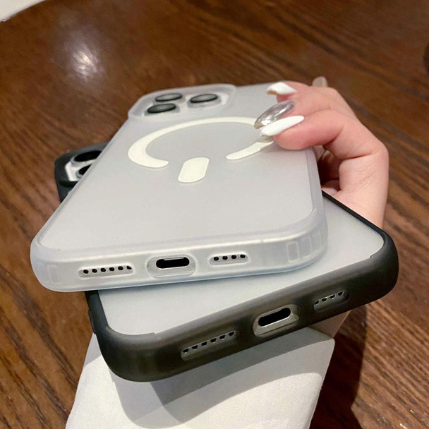 For iPhone 11 Dual-Side Frosted MagSafe Clear Phone Case(White)