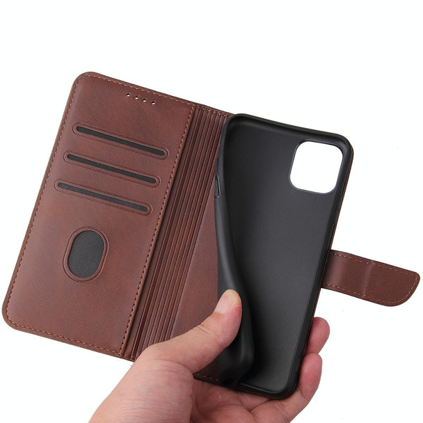 Calf Texture Buckle Horizontal Flip Leatherette Case with Holder & Card Slots & Wallet - iPhone 11 Pro Max(Brown)