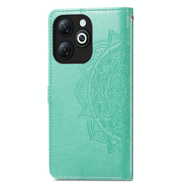 For Infinix Smart 8 Mandala Flower Embossed Leather Phone Case(Green)