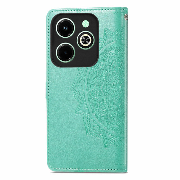 For Infinix Hot 40i Mandala Flower Embossed Leather Phone Case(Green)