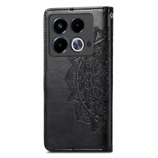 For Infinix Note 40 Mandala Flower Embossed Leather Phone Case(Black)