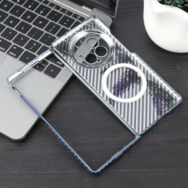 For vivo X Fold3 Pro 6D Plated Carbon Fiber Clear Magsafe PC Phone Case(Dream Blue)