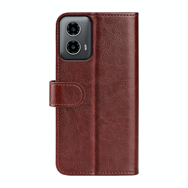 For Motolora Moto G34 R64 Texture Horizontal Flip Leather Phone Case(Brown)