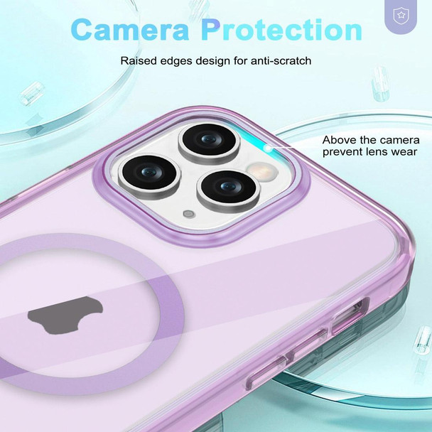 For iPhone 11 Pro Max 2 in 1 Colorful Magnetic PC + TPU Phone Case(Light Purple)