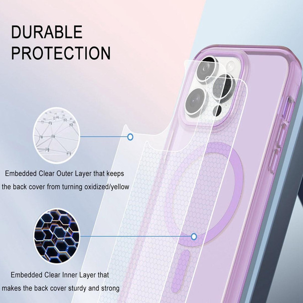 For iPhone 12 Pro 2 in 1 Colorful Magnetic PC + TPU Phone Case(Light Purple)
