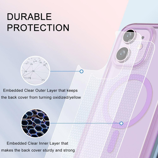 For iPhone 12 2 in 1 Colorful Magnetic PC + TPU Phone Case(Light Purple)