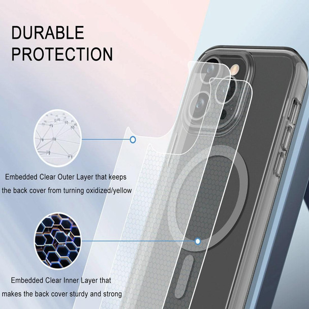 For iPhone 13 Pro Max 2 in 1 Colorful Magnetic PC + TPU Phone Case(Grey)