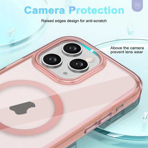 For iPhone 11 Pro Max 2 in 1 Colorful Magnetic PC + TPU Phone Case(Pink)