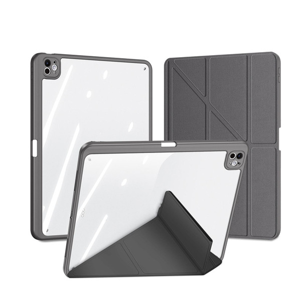 For iPad Pro 11 2024 DUX DUCIS Magi Series Smart Leather Tablet Case(Grey)