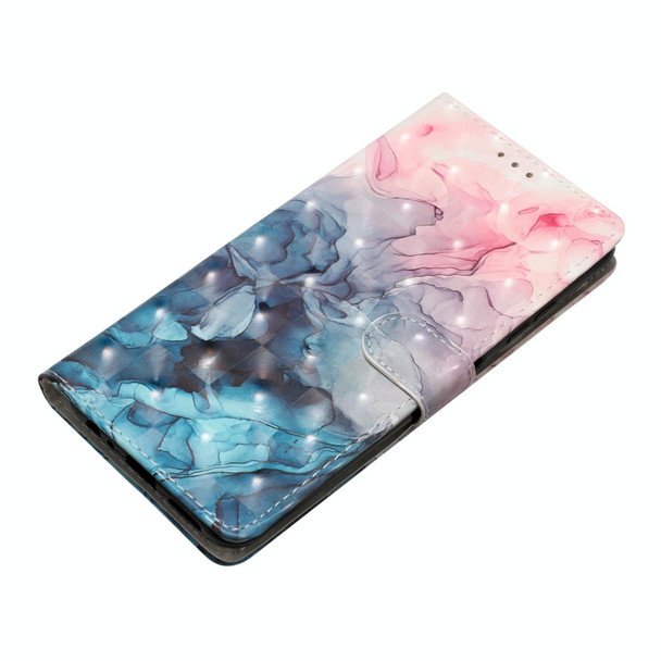 For iPhone 16 Pro Max 3D Pattern Leather Phone Case(3D Pink Blue Marble)