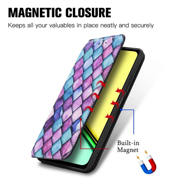 For Realme C67 4G CaseNeo Colorful Magnetic Leather Phone Case(Colored Squares)