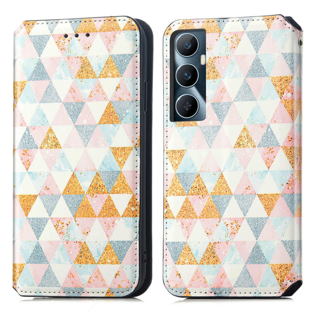 For Realme C65 CaseNeo Colorful Magnetic Leather Phone Case(Nordic Rhombus)