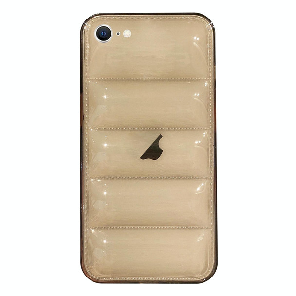 For iPhone SE 2022 / 2020 / 8 / 7 Eiderdown Airbag Glossy TPU Phone Case(Transparent Black)