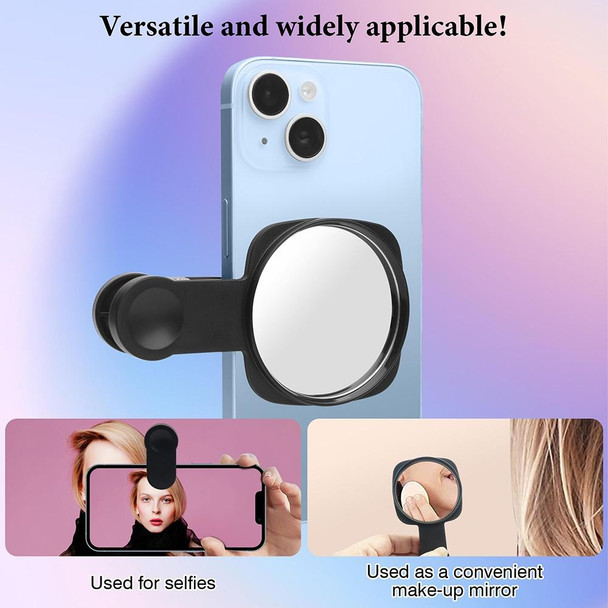 Mobile Phone Rear Camera Clip-on HD Selfie Mirror(White)
