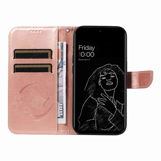 For OnePlus 10T / Ace Pro 5G Swallowtail Butterfly Embossed Leather Phone Case(Rose Gold)