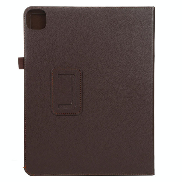 Litchi Texture Solid Color Leather Tablet Case - iPad Pro 12.9 2021 / 2020 / 2018(Brown)