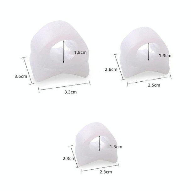 10 Pairs Great Toe Orthosis Separator Soft and Comfortable Toe Care Cover, Size: M(White)