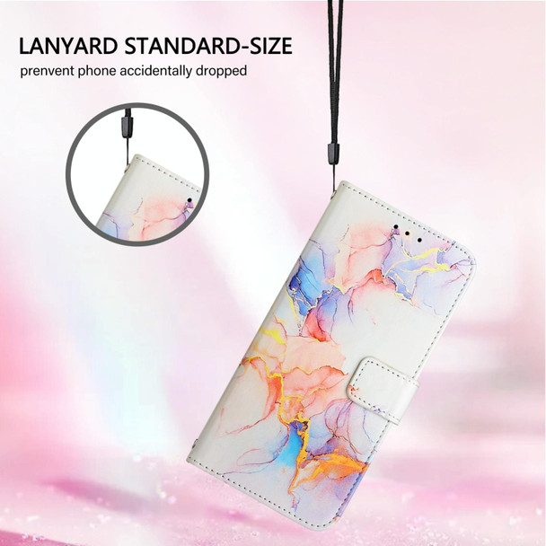 For Realme 11 4G Global PT003 Marble Pattern Flip Leather Phone Case(Galaxy Marble White)