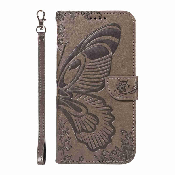 For Sony Xperia 10 VI 2024 Swallowtail Butterfly Embossed Leather Phone Case(Grey)