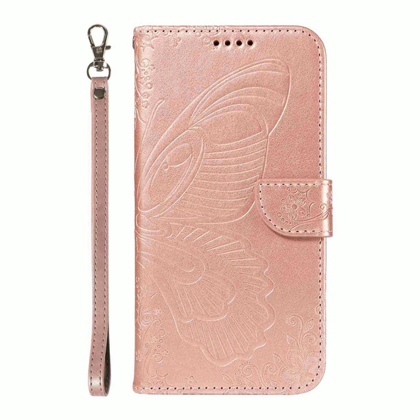 For Sony Xperia 1 VI 2024 Swallowtail Butterfly Embossed Leather Phone Case(Rose Gold)