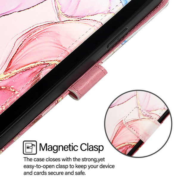 For Xiaomi Mi 10 Lite 5G PT003 Marble Pattern Flip Leather Phone Case(Rose Gold)