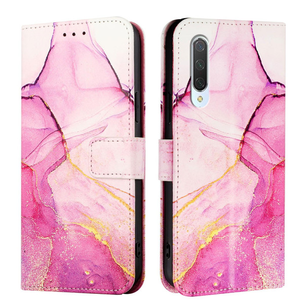 For Xiaomi Mi CC9  / Mi 9 Lite PT003 Marble Pattern Flip Leather Phone Case(Pink Purple Gold)